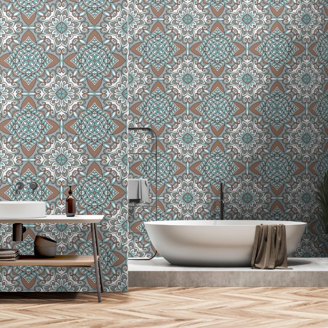 Oriental decor 2 wallpaper  (Bathroom)