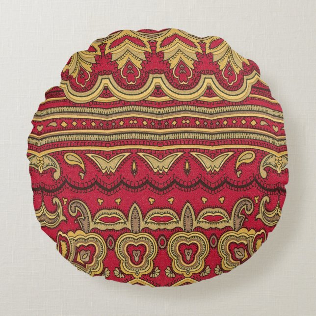 Oriental Decor: Abstract Closeup Round Pillow (Front)