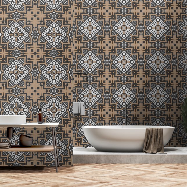 Oriental decor wallpaper  (Bathroom)