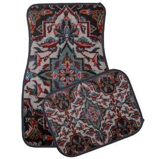 Oriental Decorative Rug Pattern Set of 4 Car Mats