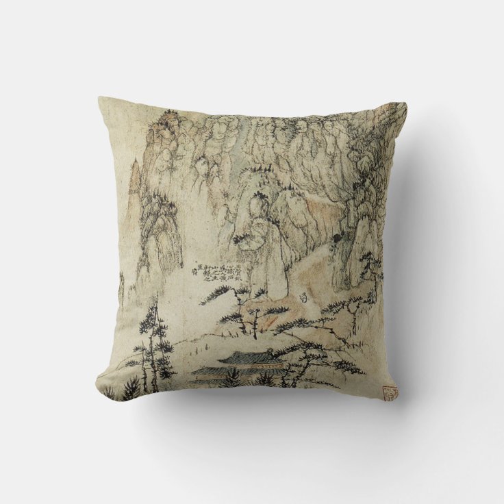 Oriental Design Throw Pillow Zazzle