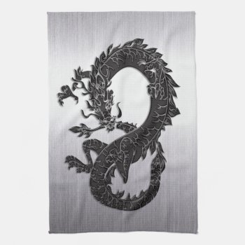 Oriental Dragon Black Towel by Spice at Zazzle