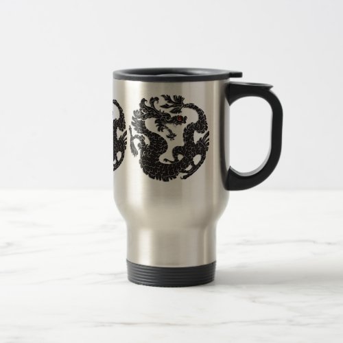 Oriental Dragon Black Travel Mug