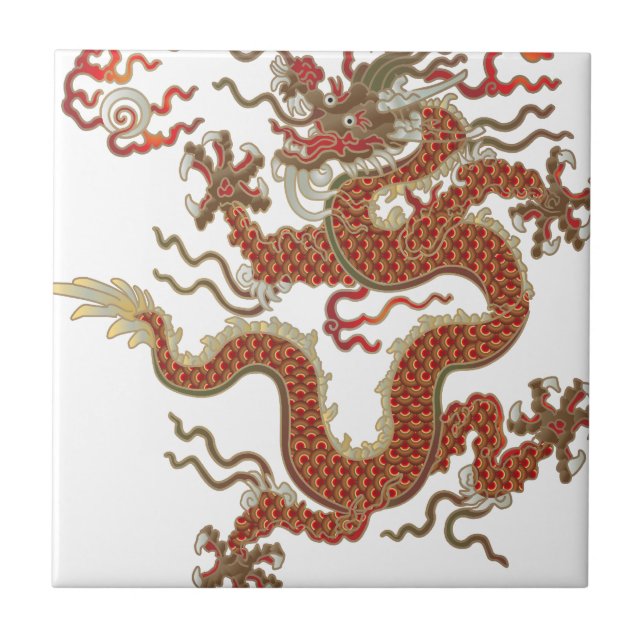 Oriental Dragon Ceramic Tile (Front)