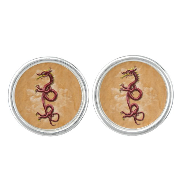 Oriental Dragon Cufflinks (Front)