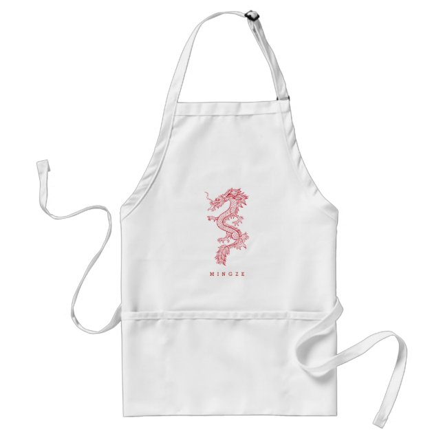 Oriental Dragon | Custom Name Adult Apron (Front)