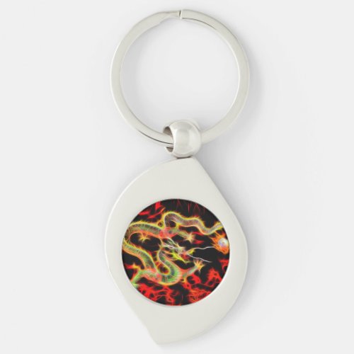 Oriental Dragon Fire on Lucky Energy Keychain