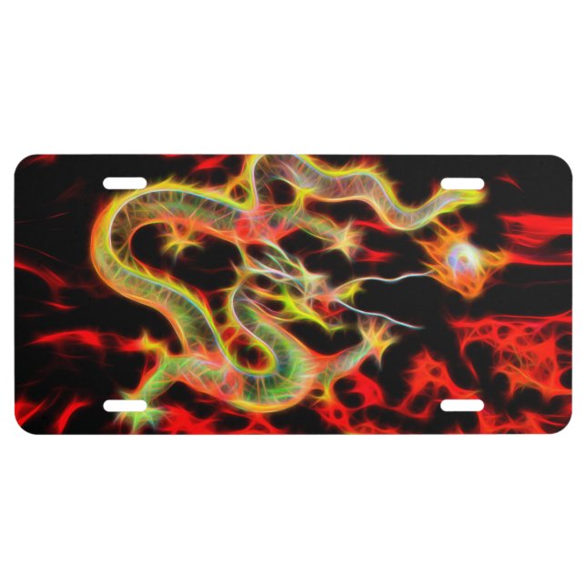 Oriental Dragon Fire on Lucky Energy License Plate (Front)