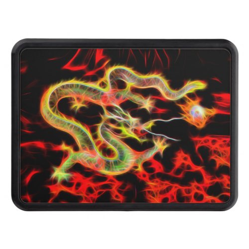 Oriental Dragon Fire on Lucky Energy Tow Hitch Cover