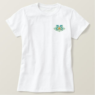 Oriental Dragon Flowers Embroidered Shirt