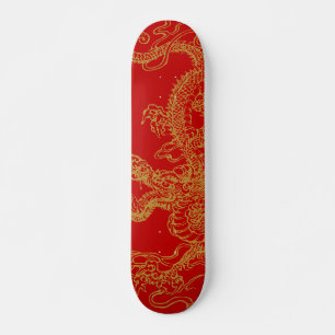 Oriental dragon illustration skateboard