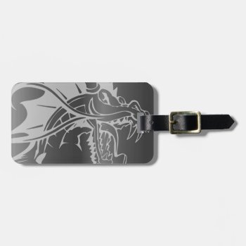 Oriental Dragon In Shades Of Gray Luggage Tag by FalconsEye at Zazzle