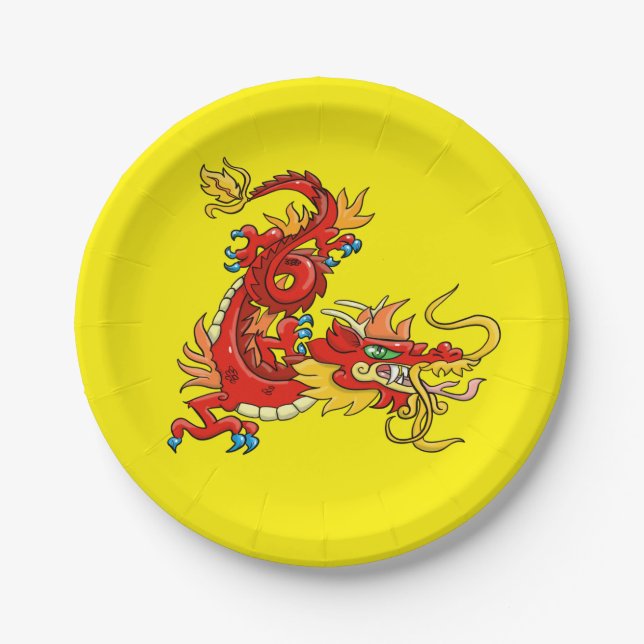 Oriental Dragon Paper Plates (Front)