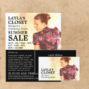 Oriental Dress, Women's Clothing Store Business Card