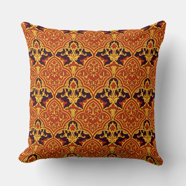 Oriental Egyptian Pattern Throw Pillow (Front)