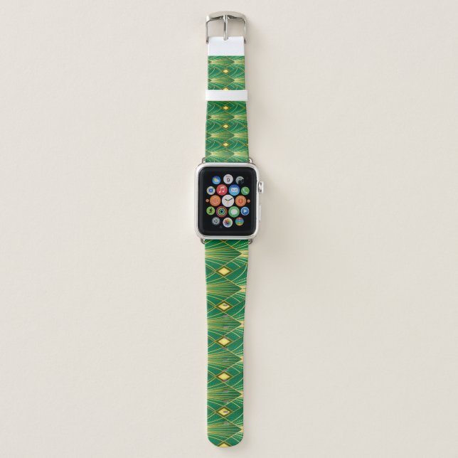 Oriental Elegance: Art Deco Wallpaper Apple Watch Band (Front)