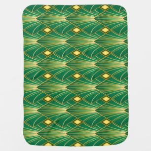 Oriental Elegance: Art Deco Wallpaper Baby Blanket