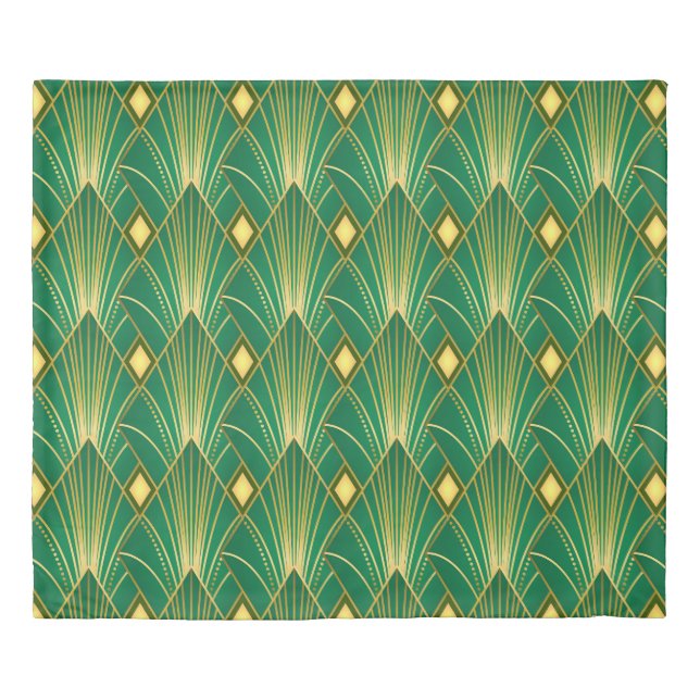 Oriental Elegance: Art Deco Wallpaper Duvet Cover (Front)