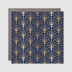 Oriental Elegance: Golden Fan Pattern Car Magnet