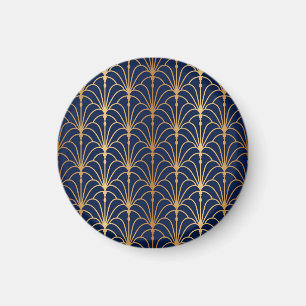 Oriental Elegance: Golden Fan Pattern Magnet