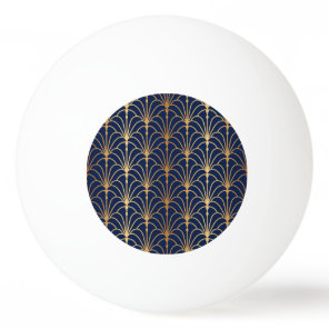 Oriental Elegance: Golden Fan Pattern Ping Pong Ball