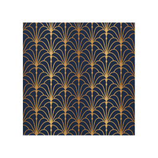 Oriental Elegance: Golden Fan Pattern Wood Wall Art