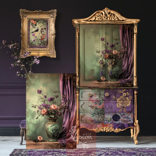 Oriental Esthetics Chinoiserie Floral Still Life  Tissue Paper