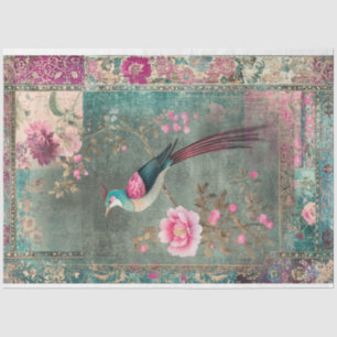 Oriental Esthetics Pheasant Bird Eclectic Pattern Tissue Paper