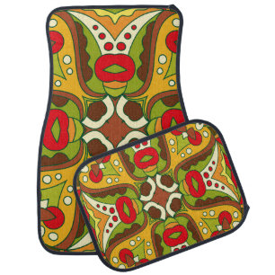 Oriental Ethnic Style Seamless Pattern Car Floor Mat