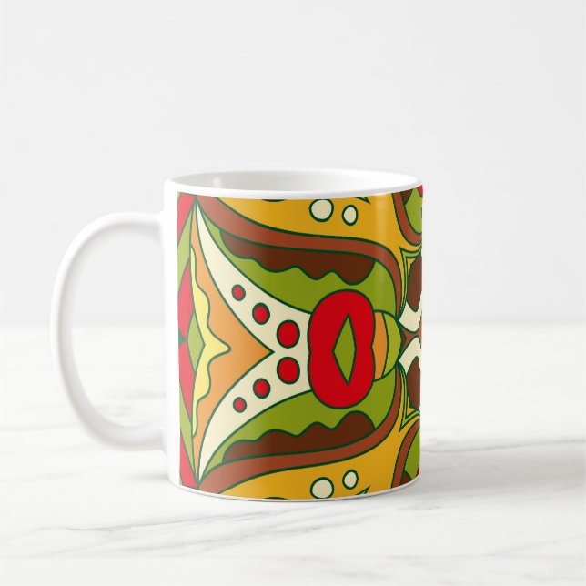 Oriental Ethnic Style Seamless Pattern Coffee Mug (Left)