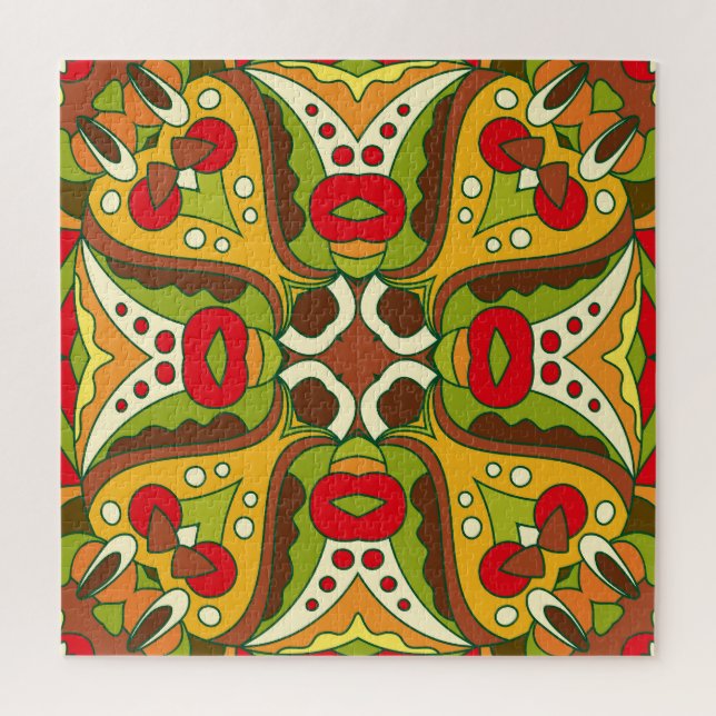 Oriental Ethnic Style Seamless Pattern Jigsaw Puzzle (Vertical)