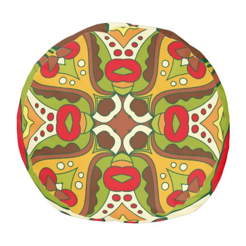 Oriental Ethnic Style Seamless Pattern Pouf