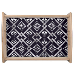 Oriental ethnic, traditional seamless background. serving tray