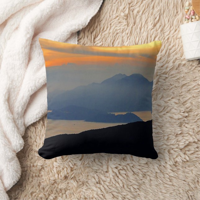 Oriental Evening Mist Throw Pillow (Blanket)