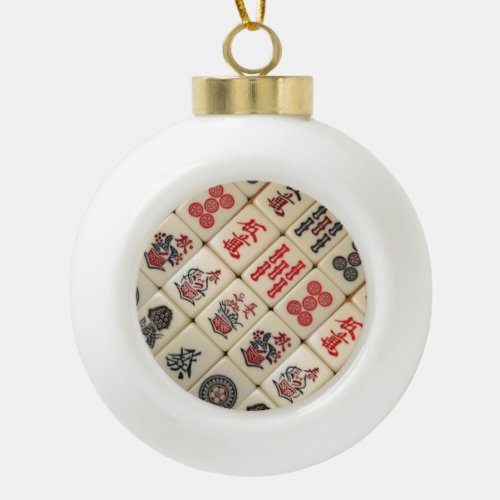 Oriental expression ceramic ball christmas ornament