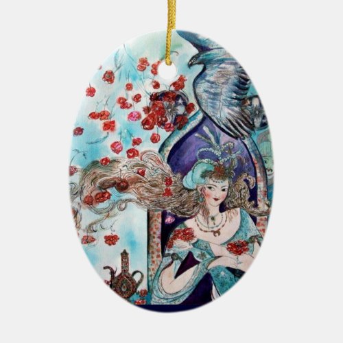 ORIENTAL FAIRY TALE Blue Sapphire Ceramic Ornament