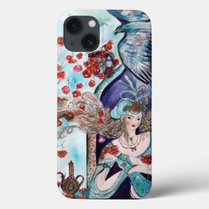 ORIENTAL FAIRY TALE / PRINCESS,RED ROSES AND HAWK iPhone 13 CASE