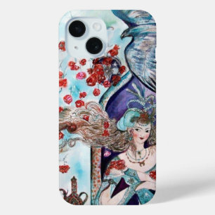 ORIENTAL FAIRY TALE / PRINCESS,RED ROSES AND HAWK iPhone 15 CASE