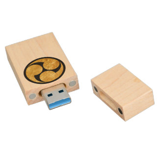 Oriental Faux Gold Kobayakawa Japan Mon Vector Art Wood Flash Drive