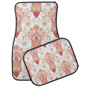 Oriental Flair: Damask Peacock Paisley Car Floor Mat
