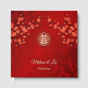 Oriental Floral Chinese Wedding Guest Book