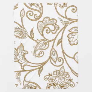 Oriental Floral: Flourish Tiled Ethnic. Baby Blanket