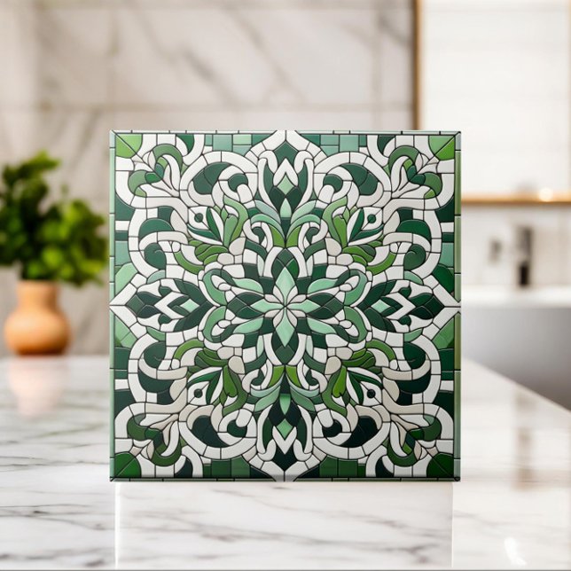 Oriental Floral Mosaic Ornament Ceramic Tile (Creator Uploaded)