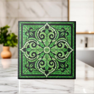 Oriental Floral Mosaic Ornament Ceramic Tile