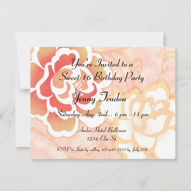 Oriental Floral Multi purpose Birthday Invitation (Front)