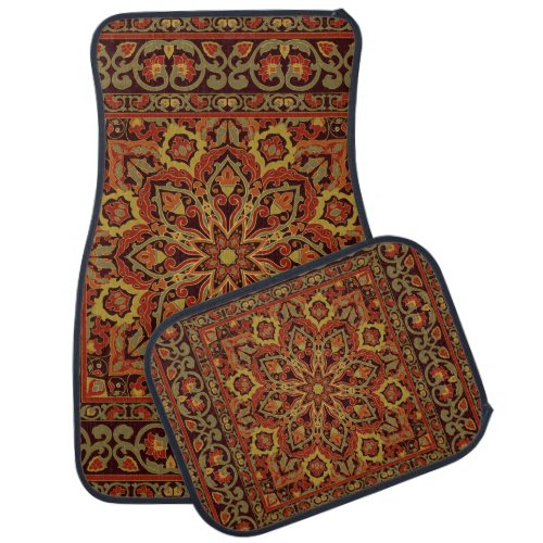 Oriental floral ornament with frame Pattern Car Floor Mat