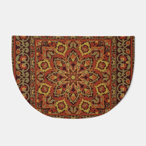 Oriental floral ornament with frame Pattern Doormat