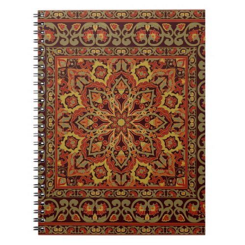 Oriental floral ornament with frame Pattern Notebook
