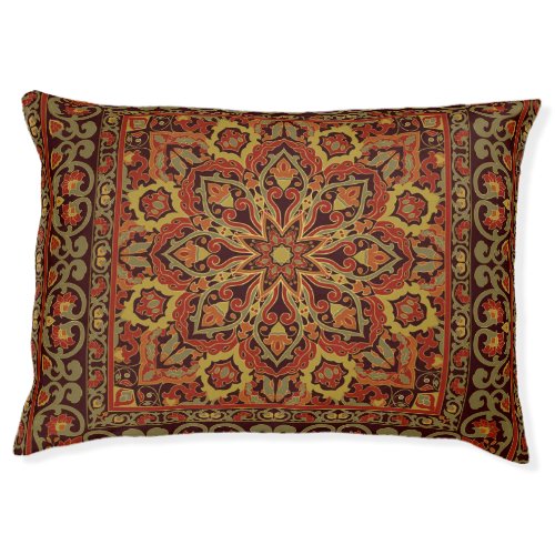 Oriental floral ornament with frame Pattern Pet Bed
