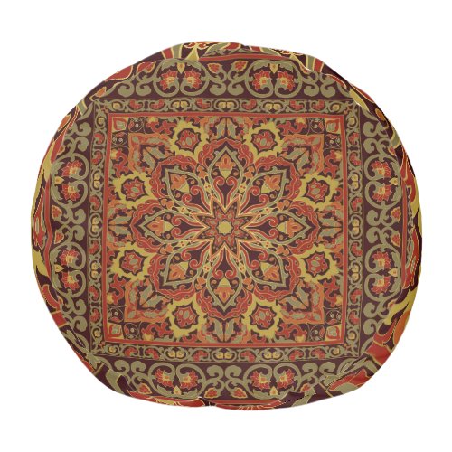 Oriental floral ornament with frame Pattern Pouf